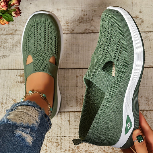 Comfortable Low-Top Fabric Slip-On Sneakers - Breathable, Lightweight, and Easy to Wear for Casual Walking and Outdoor Activities - All-Season, Solid Color, EVA Sole, and Soft Fabric Insole