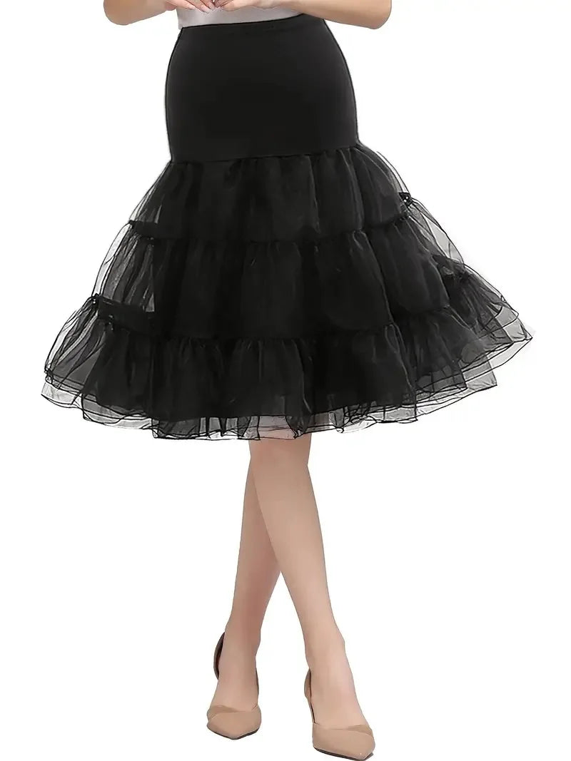 Women's Vintage Tulle Petticoat Half Slip Tutu Underskirt