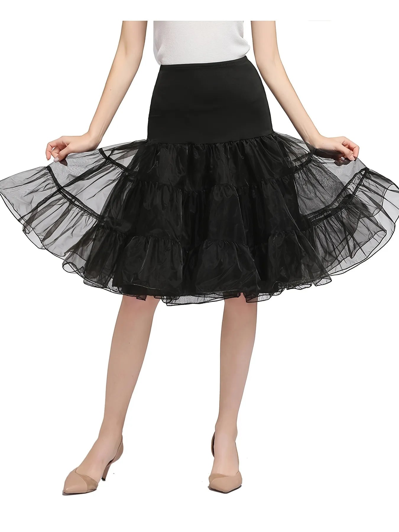 Women's Vintage Tulle Petticoat Half Slip Tutu Underskirt