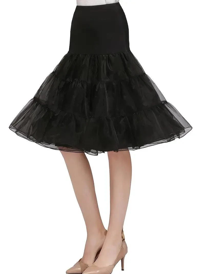 Women's Vintage Tulle Petticoat Half Slip Tutu Underskirt