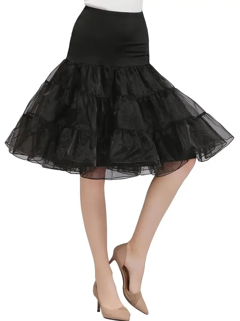 Women's Vintage Tulle Petticoat Half Slip Tutu Underskirt