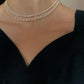 925 Sterling Silver Sparkling Clavicle Chain Choker Necklace Fine Jewelry