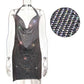 Sexy Backless y2k Metal Rhinestone Summer Dress women bodycon Night Club party mini ladies dresses vintage woman dress vestidos