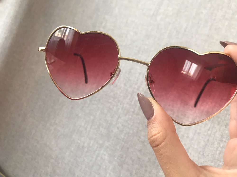 Ladies Heart Shaped Sunglasses metal Women Fashion Rimless LOVE Clear Ocean Lenses Sun Glasses Oculos UV400