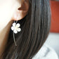 925 sterling silver Long Flower Earrings Elegant Lady Prevent Allergy Jewelry