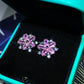 925 Sterling Silver Micro-Inlaid Sweet Temperament Flower Zircon Earrings