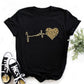 Summer Leopard Heartbeat Short Sleeve Print Clothing Women's T-Shirt Harajuku Graphic Clothing Women's Top