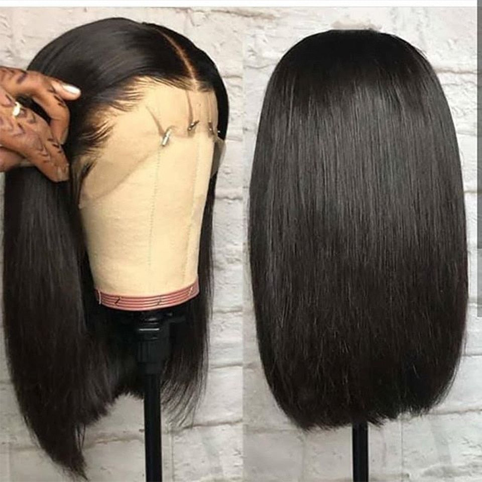 Straight Lace Front Wig Peruvian Hair Bob Lace Front Wigs Short Bob Wig 100% Humain Hair Frontal Wig For Women