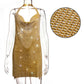 Sexy Backless y2k Metal Rhinestone Summer Dress women bodycon Night Club party mini ladies dresses vintage woman dress vestidos