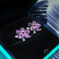 925 Sterling Silver Micro-Inlaid Sweet Temperament Flower Zircon Earrings