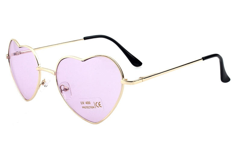 Ladies Heart Shaped Sunglasses metal Women Fashion Rimless LOVE Clear Ocean Lenses Sun Glasses Oculos UV400