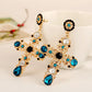 Vintage Crystal Cross Drop Earrings Baroque Bohemian Large Long Earrings