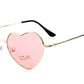 Ladies Heart Shaped Sunglasses metal Women Fashion Rimless LOVE Clear Ocean Lenses Sun Glasses Oculos UV400