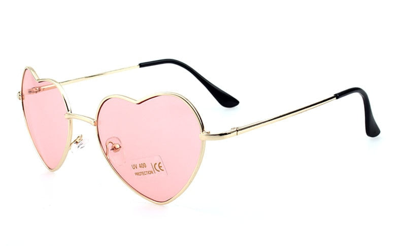 Ladies Heart Shaped Sunglasses metal Women Fashion Rimless LOVE Clear Ocean Lenses Sun Glasses Oculos UV400