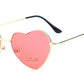 Ladies Heart Shaped Sunglasses metal Women Fashion Rimless LOVE Clear Ocean Lenses Sun Glasses Oculos UV400