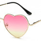 Ladies Heart Shaped Sunglasses metal Women Fashion Rimless LOVE Clear Ocean Lenses Sun Glasses Oculos UV400