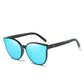 Fashion Color Luxury Flat Top Cat Eye Elegant Sunglasses Woman Oculos De Sol Men Twin Beam Oversized Sun Glasses UV400