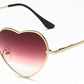 Ladies Heart Shaped Sunglasses metal Women Fashion Rimless LOVE Clear Ocean Lenses Sun Glasses Oculos UV400