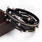 Metal Beads Charm Leather Bracelets Crystal Chain Bohemian Multilayer Wrap Bracelet Jewelry