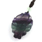 Natural Reiki Fluorite Crystal Colorful Nine Tailed Fox Pendant Hand Carved Stone Adjustable Rope Chain Necklace