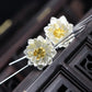 925 sterling silver Long Flower Earrings Elegant Lady Prevent Allergy Jewelry