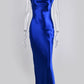 Sexy Spaghetti Strap Backless Summer Dress Women Satin Lace Up Trumpet Elegant Bodycon Party Dresses