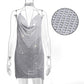 Sexy Backless y2k Metal Rhinestone Summer Dress women bodycon Night Club party mini ladies dresses vintage woman dress vestidos