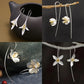 925 sterling silver Long Flower Earrings Elegant Lady Prevent Allergy Jewelry