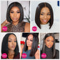 Straight Lace Front Wig Peruvian Hair Bob Lace Front Wigs Short Bob Wig 100% Humain Hair Frontal Wig For Women