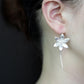 925 sterling silver Long Flower Earrings Elegant Lady Prevent Allergy Jewelry