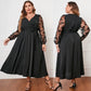 Autumn Long Sleeves plus Size Dress Long Sleeve Loose plus Size Dress