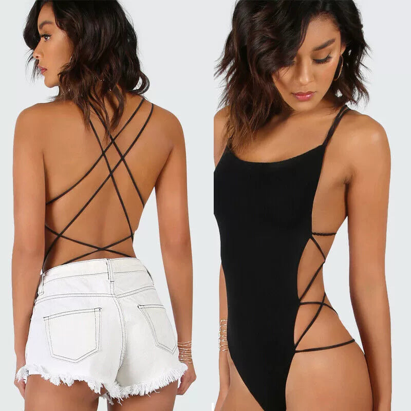 Sexy off-Shoulder Slim Strap Jumpsuit Sexy off-Shoulder Slim-Fit Lace up Jumpsuit