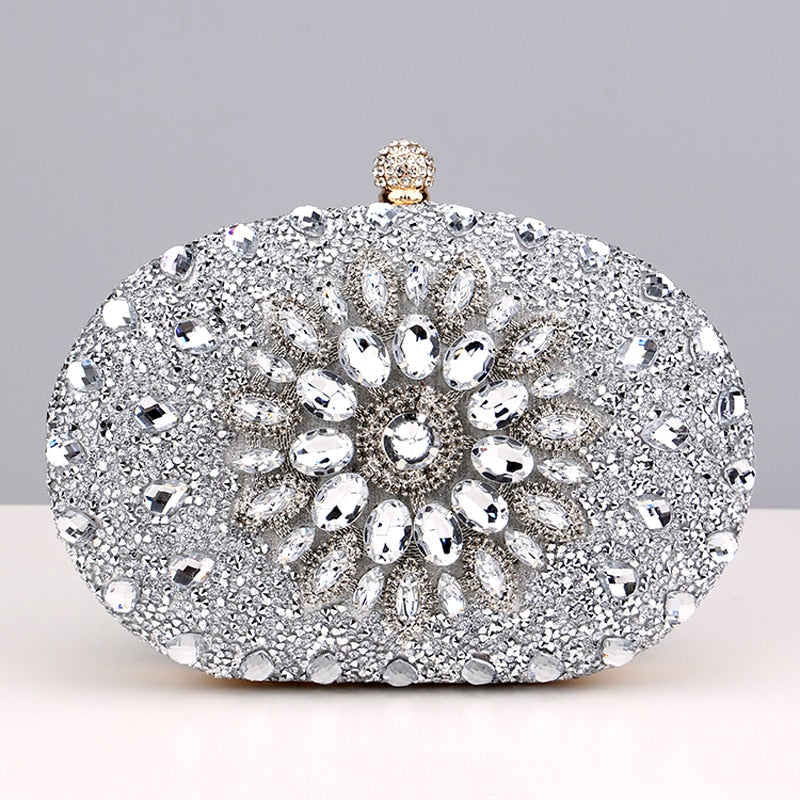 Diamond Women Luxury Clutch Evening Bag Wedding Crystal Ladies Cell Phone Pocket Purse Female Wallet Bag