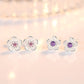 925 Sterling Silver Crystal Jewelry Flower Stud Earrings