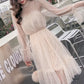 O-neck Stars Sequined Mesh Shiny Fairy Dress Bling Gauze Princess Puff Dresses