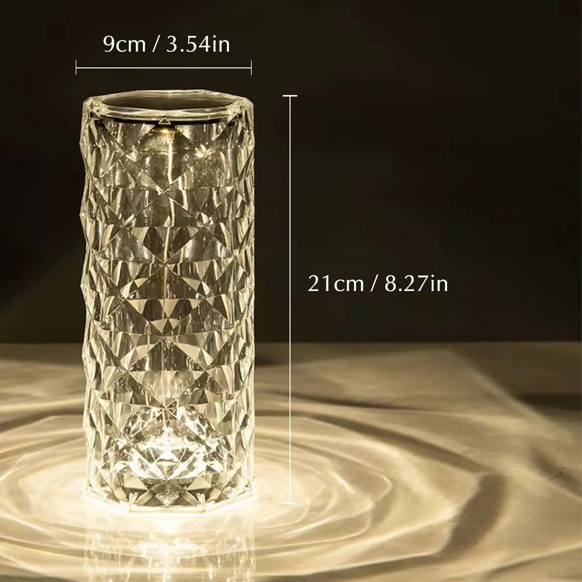 Rechargeable 16 Colors RGB Rose LED Night Light Color Changing Crystal Touch Table Lamp