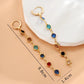 Colorful Drop Rhinestone Fashion Temperament Simple Green Round Bead Long Tassel Earrings