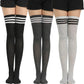 Black White Striped Long Socks Women Sexy Over Knee Thigh High Socks Over The Knee Stockings Ladies Girls Warm Long Tube Socks