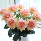 15pc Real Touch Rose Branch Latex Artificial Rose Bouquet Decor Home Gift Fake Flowers