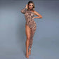 One-shoulder Bodystocking Leopard Print Sexy Lingerie Babydoll Underwear Cosplay Nightclub Erotic Bodysuits Sexy Dress