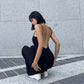 Sexy Backless Spaghetti Strap Jumpsuit Woman Summer Black Skinny Bodycon Bodysuit Pants Holiday Ladies Casual Jumpsuits