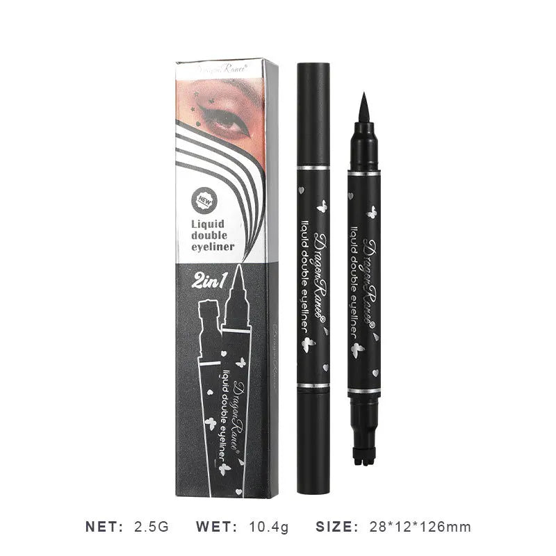 2 IN 1 Butterfly Seal Eyeliner Pen Star Moon Stamp Long-Lasting Waterproof Black Liquid Eye Liner Pencil Eyes Makeup Cosmetic