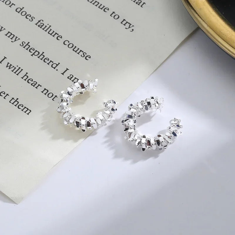 1 Pcs Irregular Star Clip Earrings Fashion Simple No Piercing Ear Cuff Jewelry