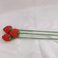 Hand Woven Strawberry Finished Eternal Flower Bouquet Crochet Simulated Flower