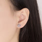 925 Sterling Silver Jewelry Crsytal Zircon Flower Stud Earrings