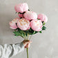 Simulation 10 Core-spun Peony Bouquets for Home Living Room Dining Table Wedding Decoration Fake Artificial Flowers