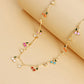 Colorful Dripping Cherry Zircon Pendant Necklace Sexy Short Beach Chokers Clavicle Chain