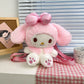 Kawaii Sanrio My Melody Plush Backpack Stuffed Animals Dolls Toys Plushie Bag Anime Cartoon