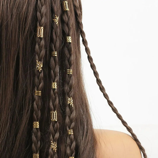 40pcs/set Mixed Hair Rings Set, Dreadlocks Beads Hair Braid Rings Clips