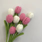 1PC Knit Flowers Tulips Hand Knitted Fake Flowers Bouquet Wedding Decoration Hand-woven Home Table Decorate Knitting Bouquets